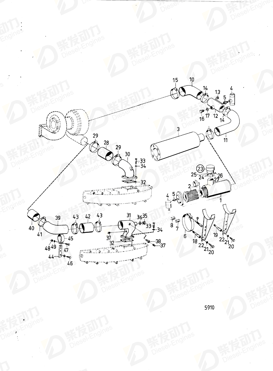 VOLVO Hose clamp 22274887 Drawing
